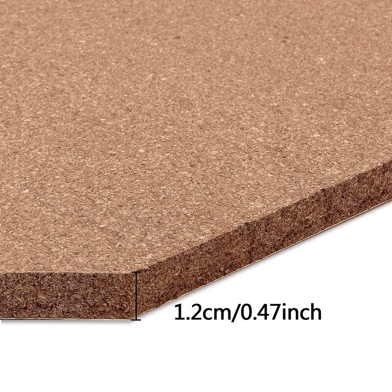 4 pakke korkbrett med 50x trykkpinner 12 tommer  x12 tommer -1/2 tommers tykk oppslagstavle minivegg sterk selvklebende bakside