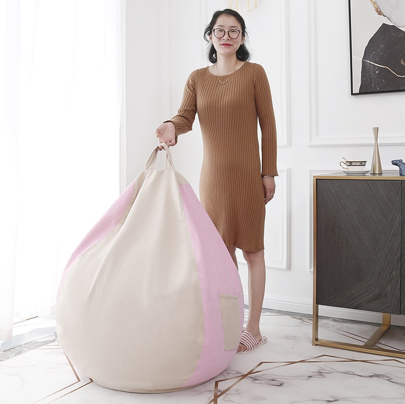 Baby luie zitzak banken hoes stoel zonder vulling katoenen ligstoel zitzak poef poef bank tatami woonkamer meubels 90*110cm