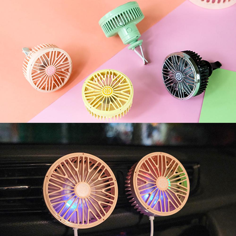 Car Outlet Fan 360 Degree Rotating Car Air Vent Fan Car Cooling Accessories Swing Fan Car Interior Accessories Auto Backseat Fan