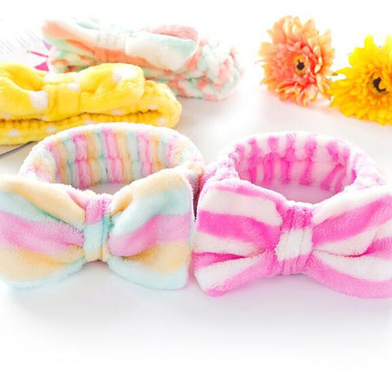 Kerst haarbanden gestreepte strik hoofdband vrouwen tulband gezichtsreiniger yoga gezichtshanddoek bad haarband make-up spa salon accessoire
