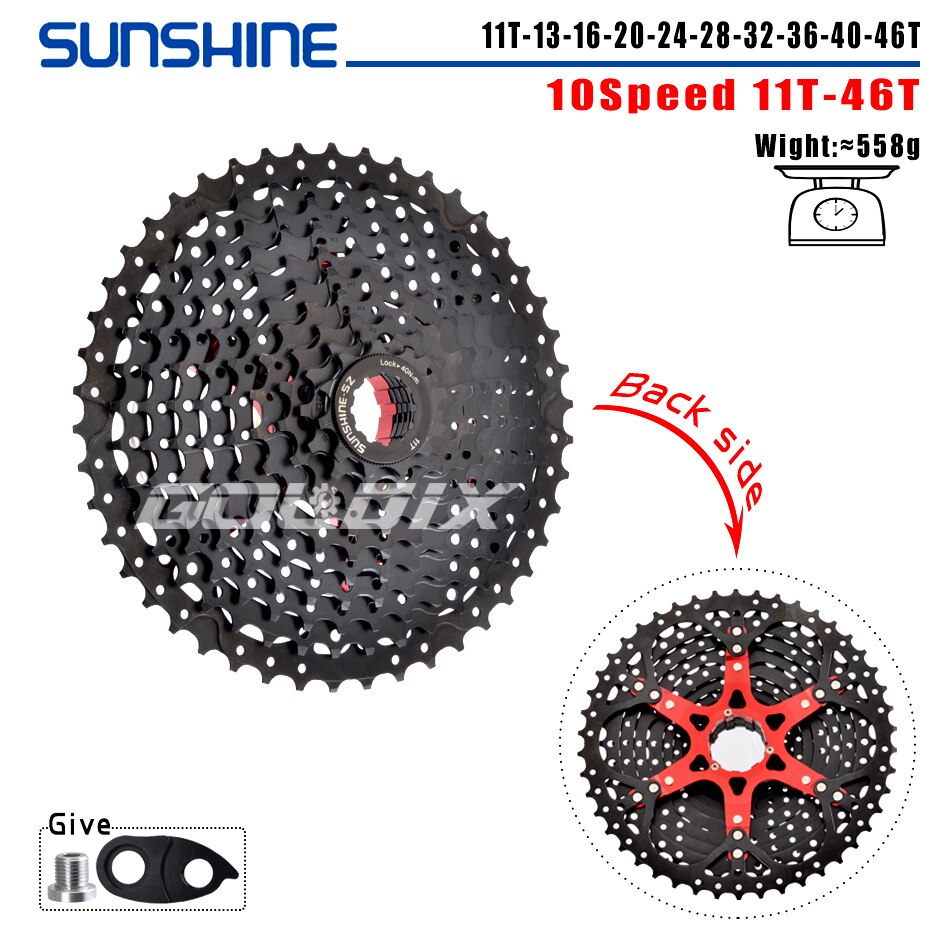 Sonnenschein schwarz fahrrad freilauf mtb fahrrad kassette k7 8/9/10/geschwindigkeit hg struktur spezifikation für shimano sram: Black
