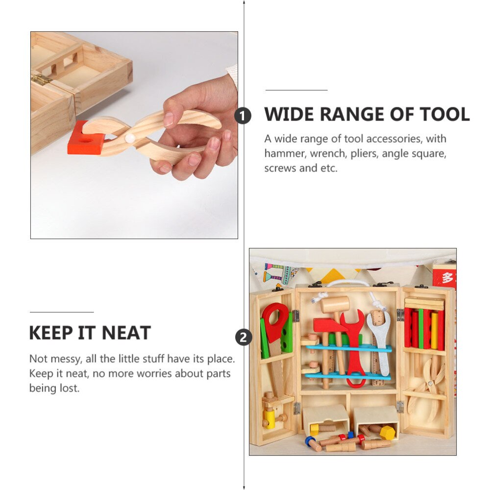 1 Set Children Repair Tool Wood Pretend Play Engineering Maintenance Tool