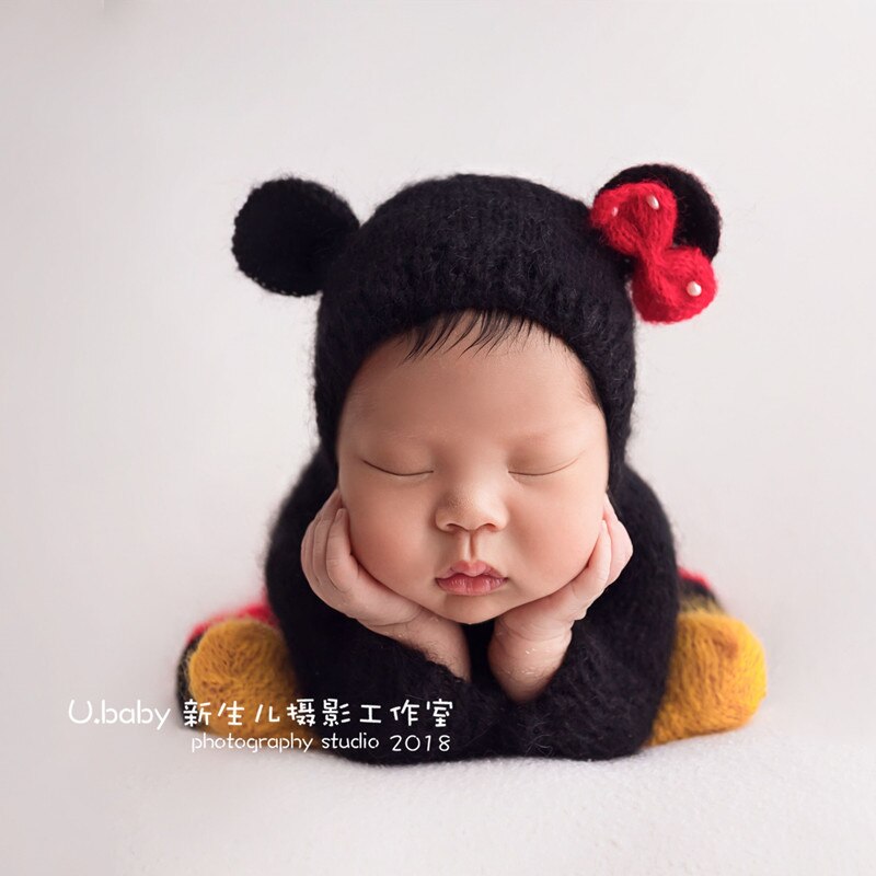 Neugeborenen Baby trittspielanzug fotografie requisiten, handgemachte Mohair Outfits fotografie requisiten