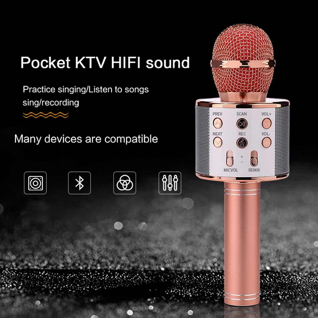 Bluetooth Wireless Microphone Speaker Handheld Microphone Karaoke Mic Music Player Singing Recorder Wireless mic
