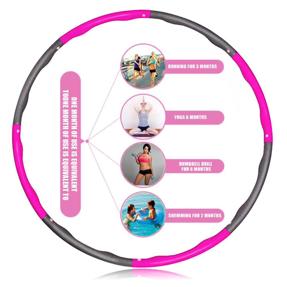 Multicolor Safety Fitness Hoop Removable Fitness Sport Hoop Foam Padded Gymnastic Hoop With Tape Measure Exercise Burns Fat