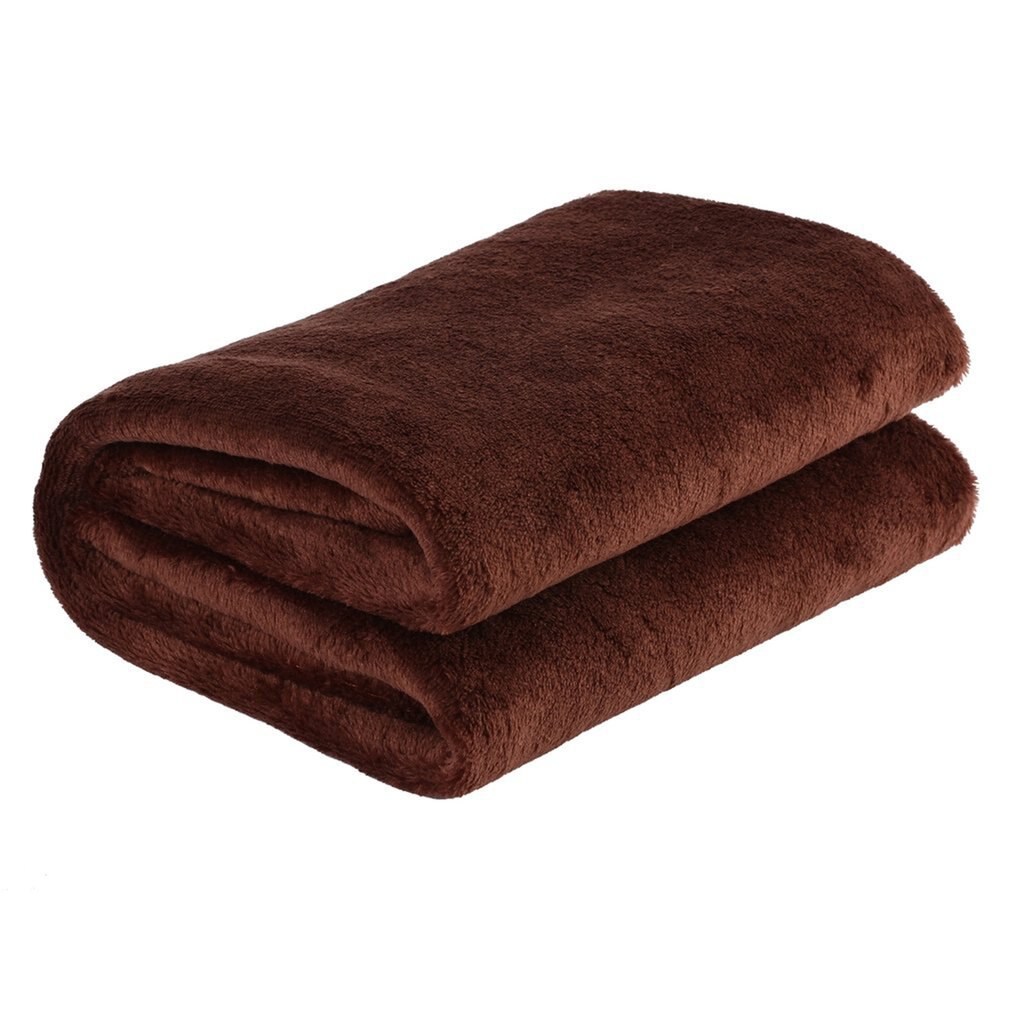 70x100cm super macio manter quente cobertor de flanela tamanho grande cor sólida casa sofá cama escritório cobertor do carro casa têxtil: coffee