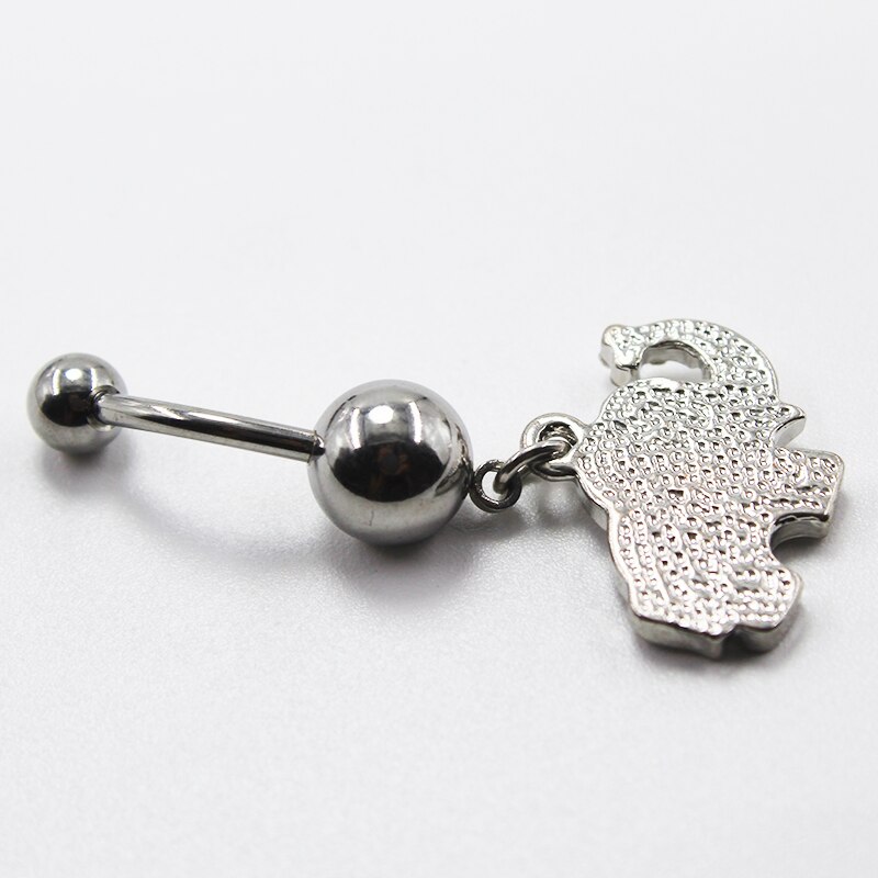 1pc Animal Olifant Buik Ringen Rvs Crystal Rhinestone Belly Button Rings Belly Piercing Navel Piercing Sieraden