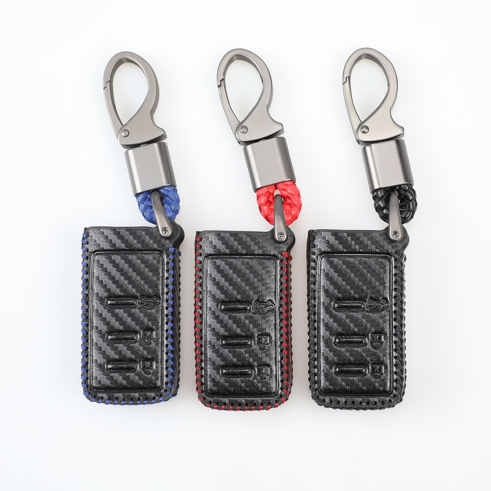 Jingyuqin fiber kolläder nyckelfodral för subaru forester outback legacy  xv 3- knapps smart fob biltillbehör