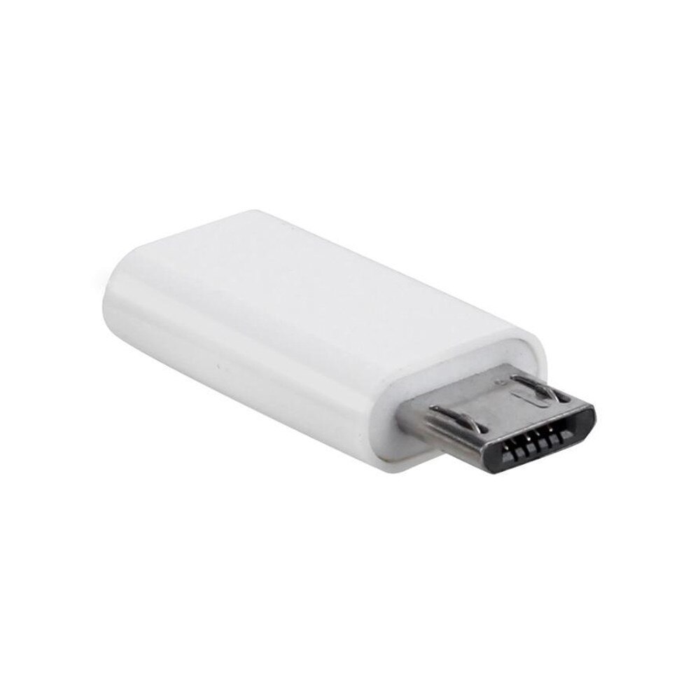 Conector hembra tipo C a Micro USB 2,0 macho, convertidor USB 3,1, adaptador de datos de alta velocidad, accesorios de teléfono móvil con certificado Android: Blanco