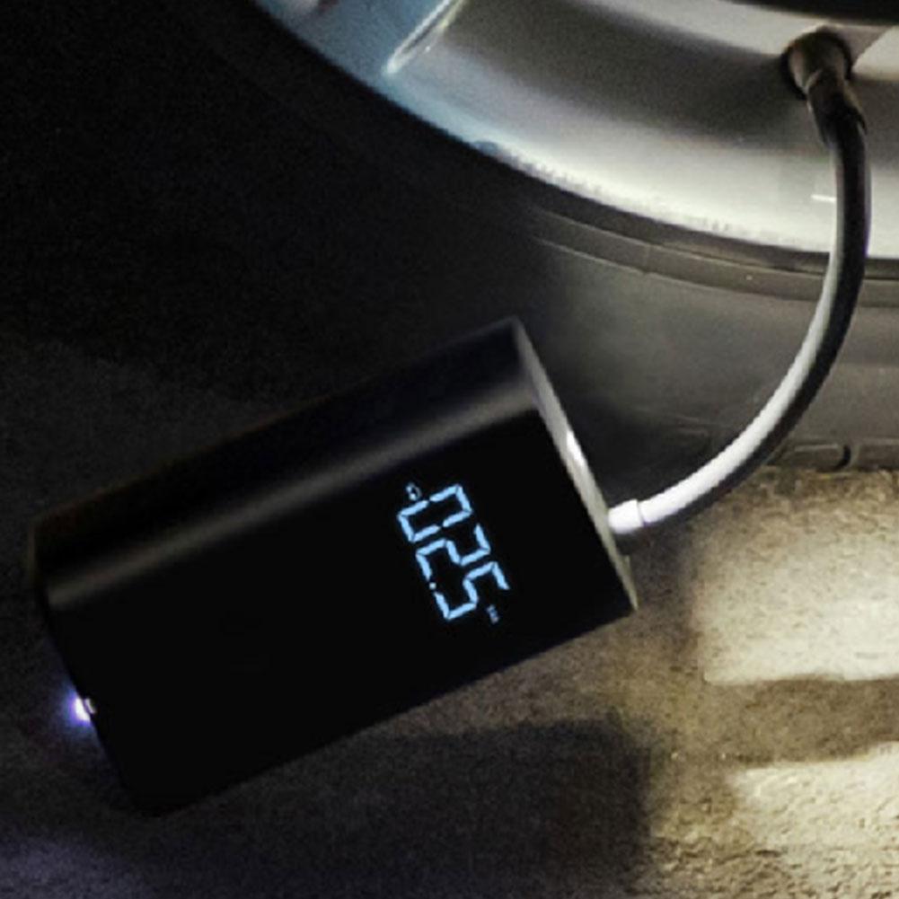 Portable Mini Tire Inflator Air Compressor Car Bicycle Motorcycle Tyre Inflation Pump With Flashlight LED Digital Display Power