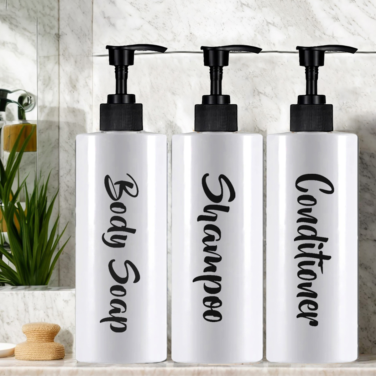 Shampoo Conditioner Bodywash Soap Dispenser Bathroom Shower Soap Dispenser Empty Shampoo Bottle Bathroom Essential: MULTI