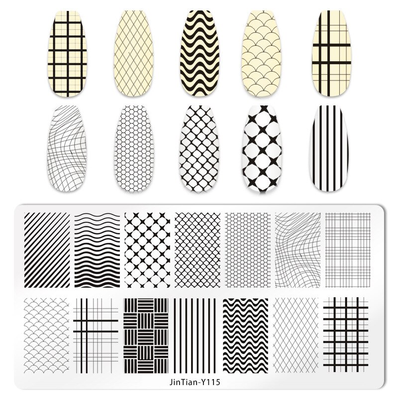 Kant Patroon Nail Art Stempelen Platen Hawaiian Style Eenvoudige Stempelen Platen Bloem Blad Nagels Printing Templates: JinTian-Y115