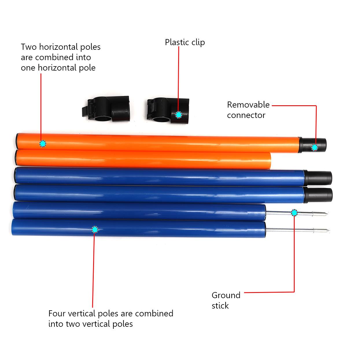 Adjustable Outdoor Pet Dogs Agility Jump Training Pole Set Game Exercise Agile Barrier Bar Portable Bag Dog Sports Equipment