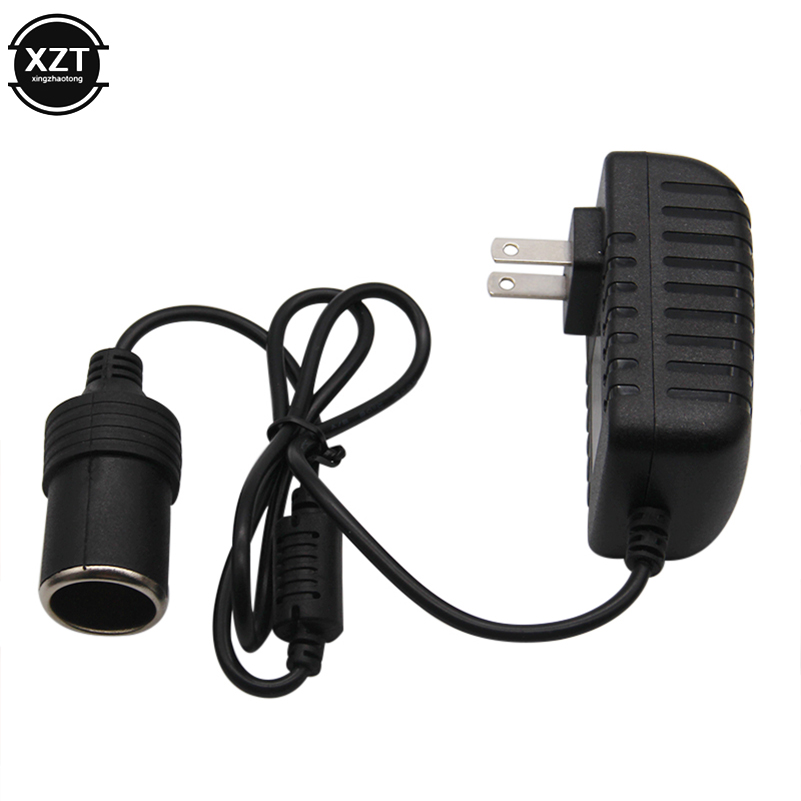 Encendedor de cigarrillos de 24W para el hogar, 220V CA a 12V CC 2A, adaptador de encendedor de cigarrillos para coche, convertidor de enchufe, probador de carga de coche: Negro
