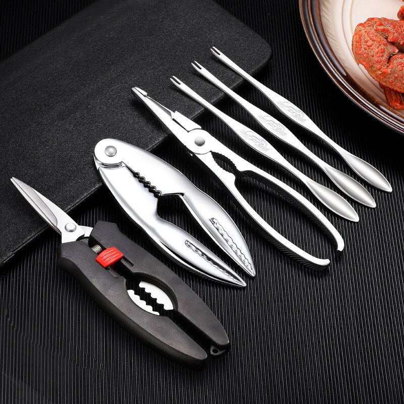 Ensemble de pinces à crabe en acier inoxydable, 6/12 pièces, pour fruits, fruits, fruits de mer, pince à homard, Gadgets de cuisine, outils pour fruits de mer