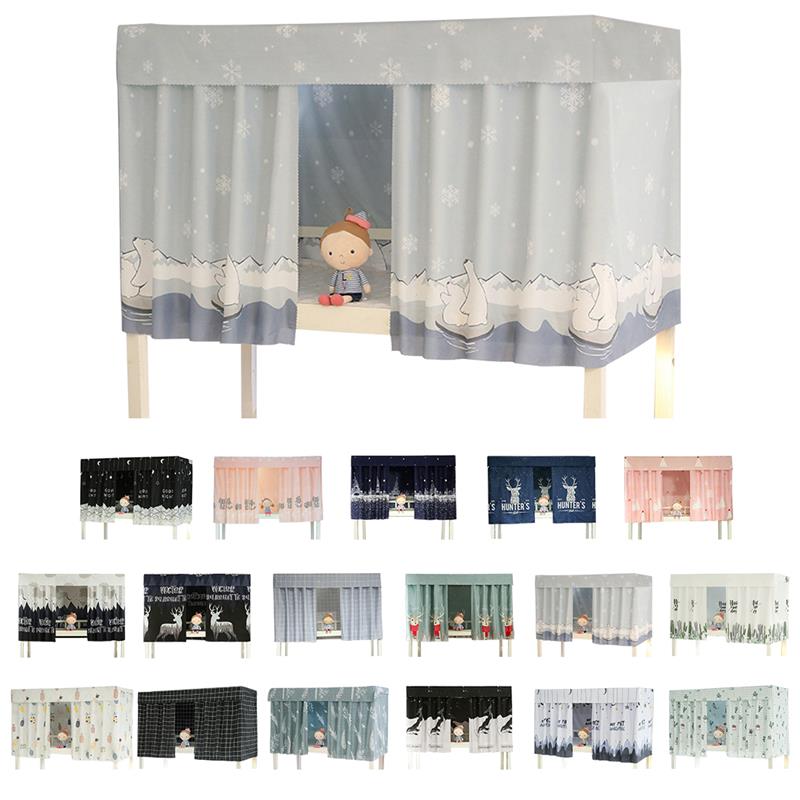 Ensemble de rideaux de lit superposé à impression créative, tissu occultant anti-poussière pour lit simple, fournitures Textiles pour la maison