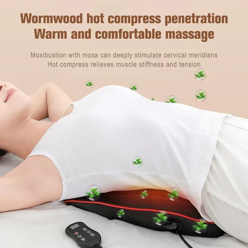Elektrische Shiatsu Hoofd Nek Cervicale Tractie Body Massager Auto Rugkussen met Verwarming Vibrerende Massage Apparaat Gezondheidszorg