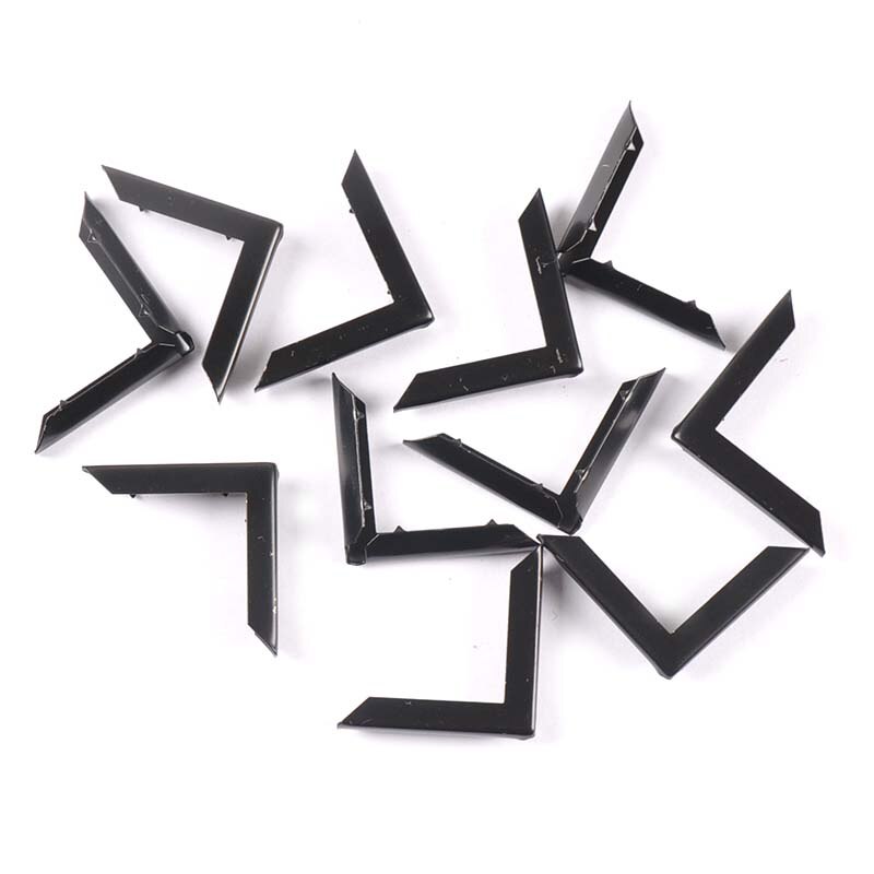 10 stk smal ramme svart bok hjørne beskyttere til diy scrapbooking tilbehør album menyer metall hjørne 31 x 31 x 4mm c2419