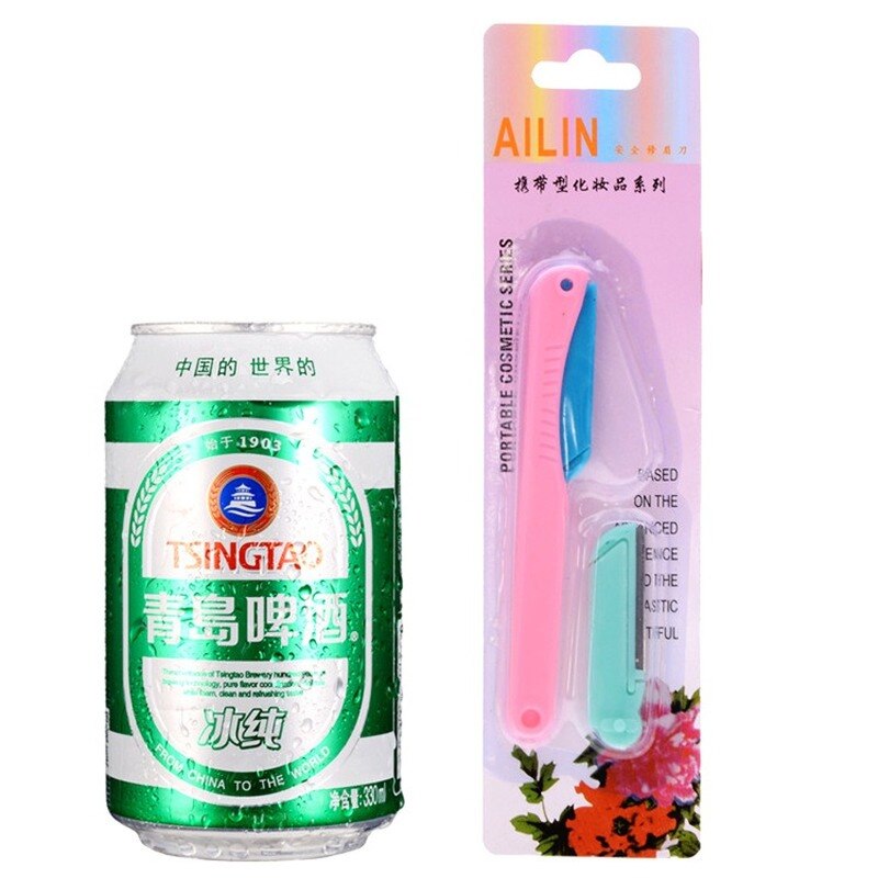 1 pièces bleu visage rasoir de sourcils aisselles cheveux rasoir beauté visage yeux sourcils Shaper rasoir en acier inoxydable lames outils de maquillage