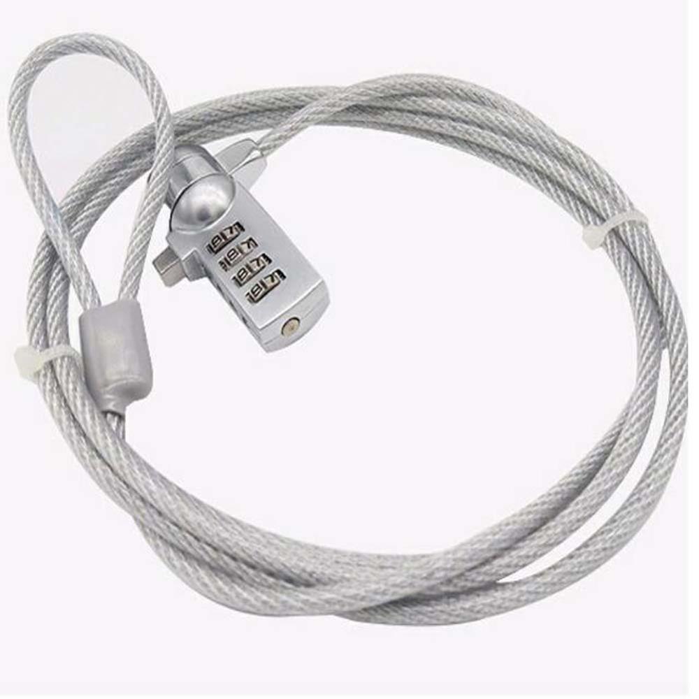1 Pc/Pack 1.2-Meter Alloy Steel Security Anti-Theft 4-Digit-Password Trick Lock for Computer Laptop & Notebook