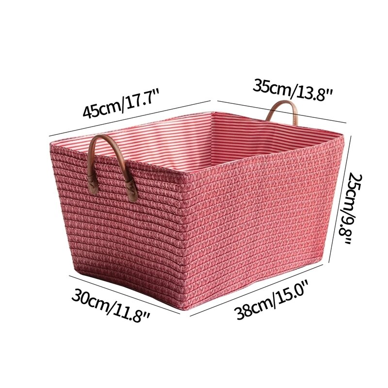 Rectangular Woven Storage Basket Organizer Storage Baskets Reusable Sundries Book Toys Storage Box For Home
