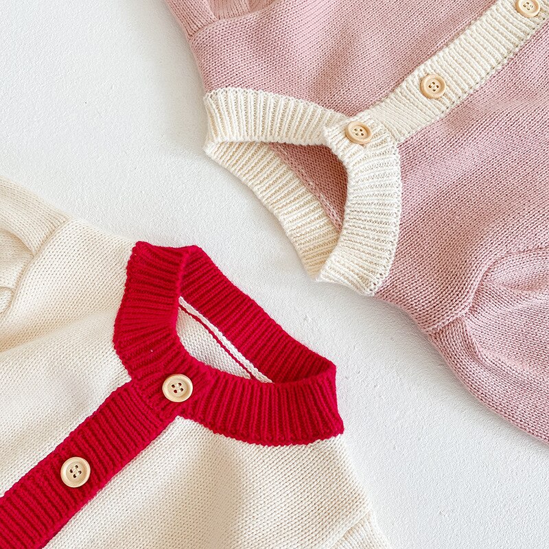 Appena nato A Maglia Vestiti Del Bambino Dei Ragazzi Del Manicotto della Bolla Maglie E Maglioni Ragazze Del Bambino di Autunno Inverno Carino Cuciture Maglione di Colore 2020 di Modo