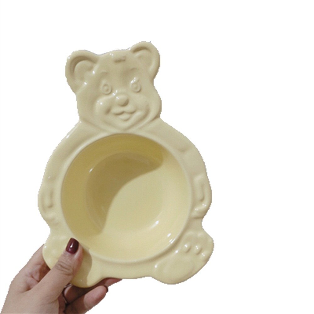 Bol ours de dessin animé mignon bol à céréales pour Dessert assiette en céramique couverts plateau à salade bol à soupe plat plateau de cuisson de gâteaux, vaisselle de cuisine: C