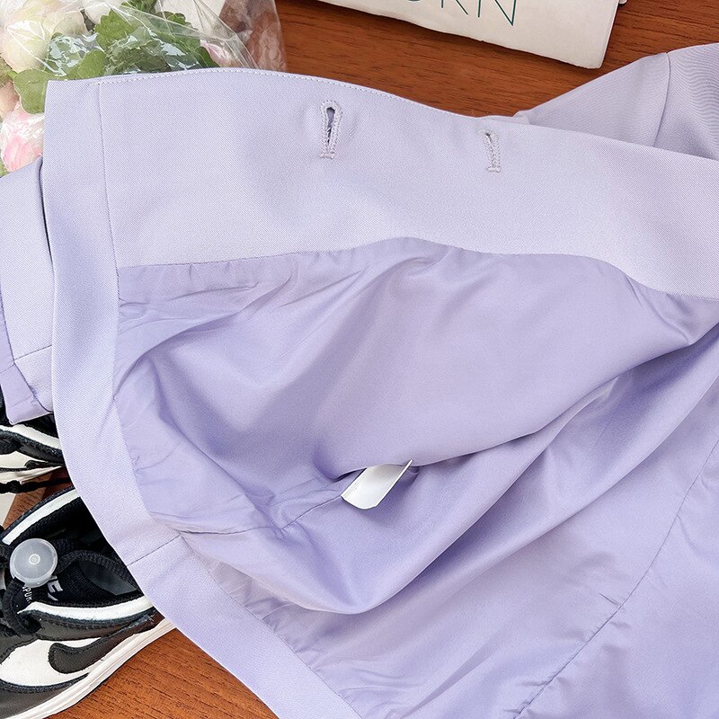 Lente Kinderen Casual Pak Outfits Mode Effen Kleur Pak Jas En Wijde Pijpen Broek 2 Stuks Meisjes Kleding Sets