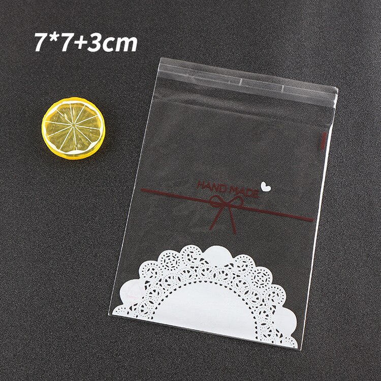 Dentelle blanche en plastique auto-adhésive de alimentaire, 100 pièces, fournitures pour fête de mariage, emballage pour bonbons cookies: 100Pcs / 01