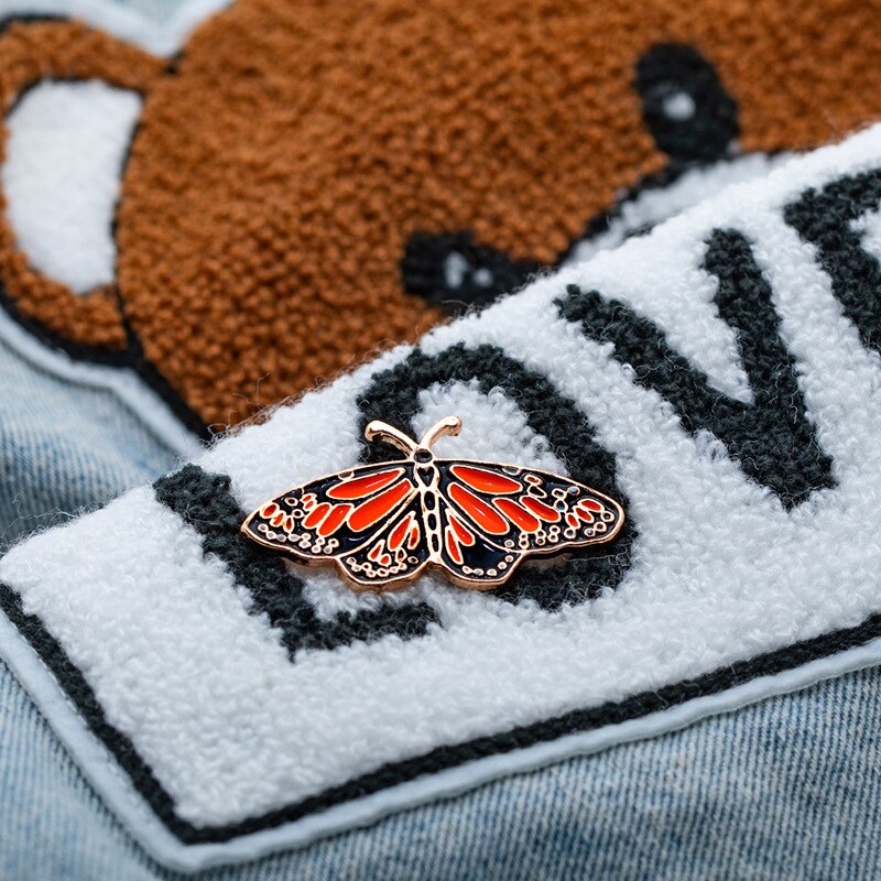 Monarch Vlinder Pin Levendige Insect Lente Broche Revers Pin Voor Vrouwen Lxh