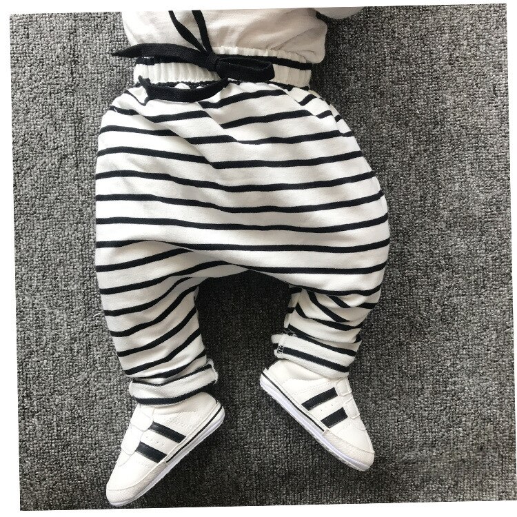 0-3Yrs Lente Baby Gestreepte Harembroek Katoen Meisjes Jongens Dikker Broek Zachte Broek Herfst Harembroek Outfits