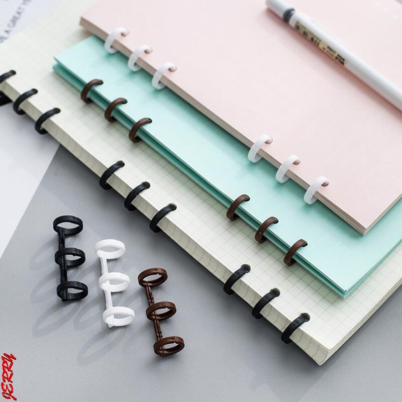 Classeurs de livre en plastique feuilles mobiles 3 anneaux calendrier cercle reliure pour Scrapbooking Album anneaux articulés école reliure trombone