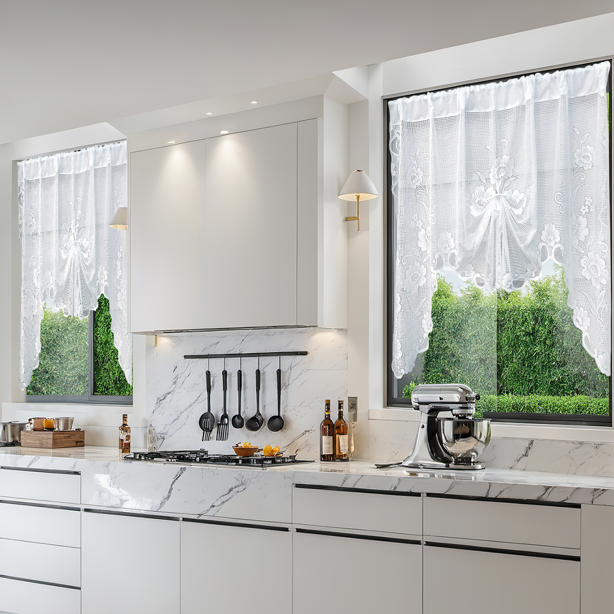 Cortina de encaje transparente, cortina corta, cortinas japonesas para ventana, cortinas blancas decorativas para puerta de casa, ventana, cortina para ventana y hogar