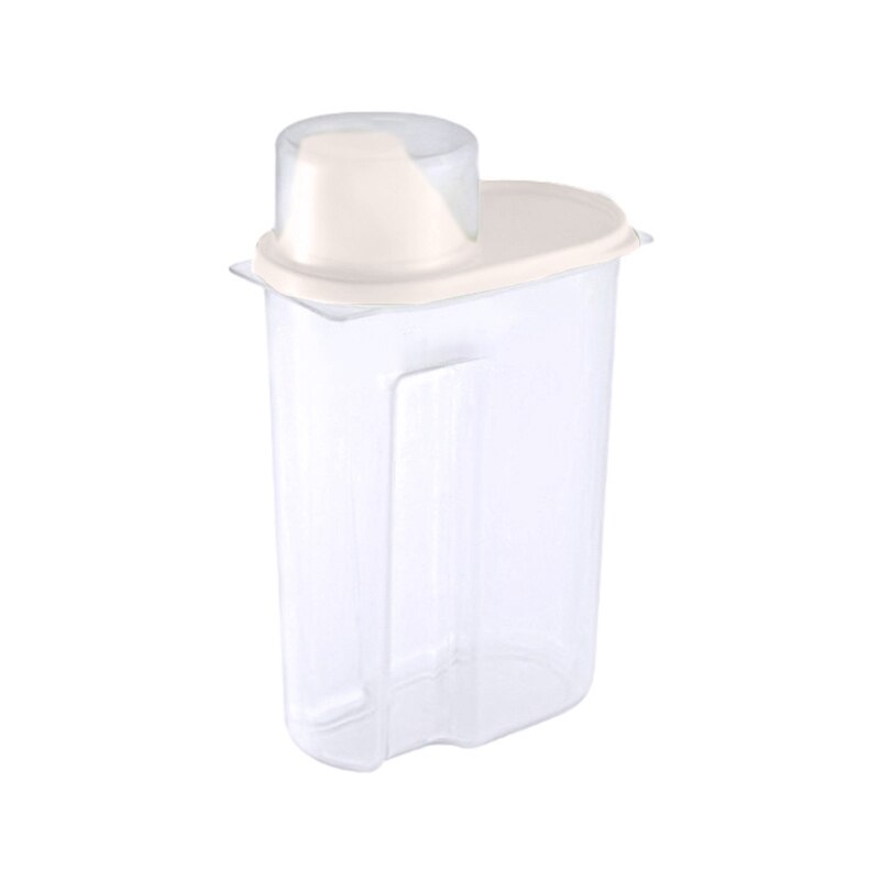 1,9/2.5L dispensador de cereales con caja de almacenamiento con tapa envase de plástico para arroz alimentos sellado tarro latas para cocina grano frutos secos refrigerios: M / L