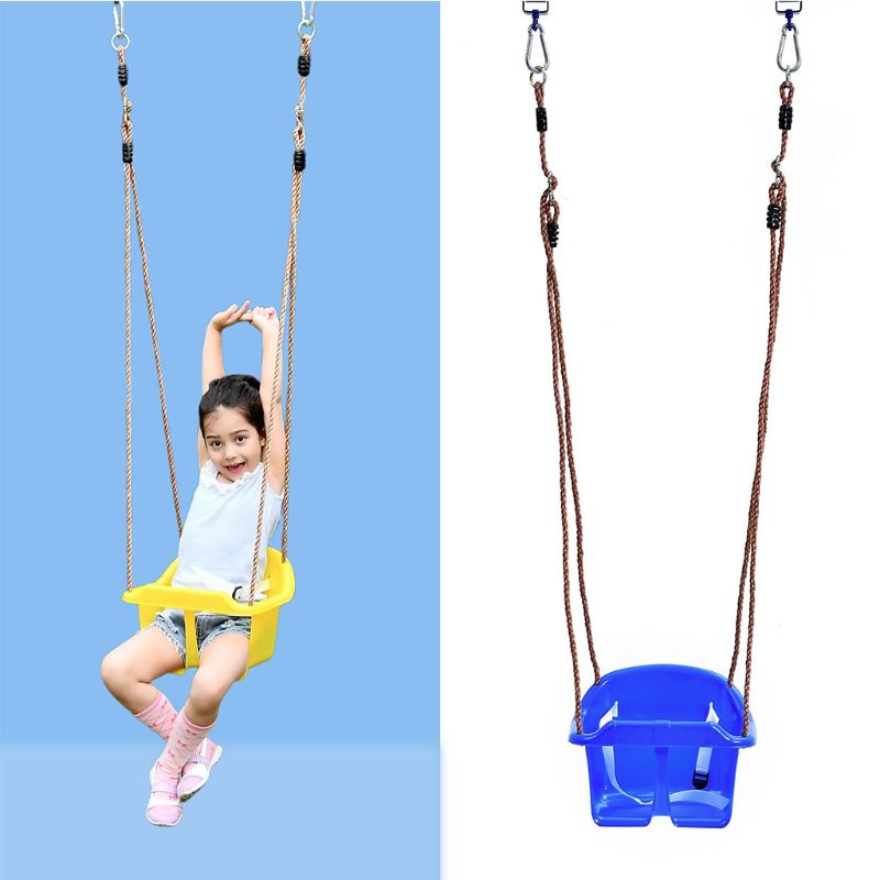 Touw Swing Seat Met Touw &amp; Montage Ringen Kids Baby Kids Peuter Plastic Swing Willekeurige Kleur Voor Park Tuin Speeltuin