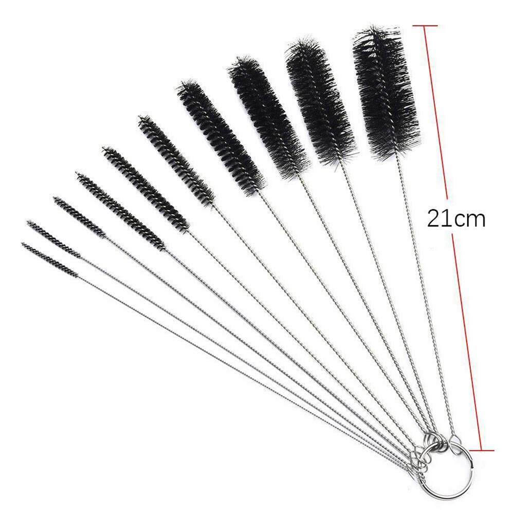 10 pièces/ensemble Tube à essai brosses métal verre propre Fumar biberon Tube à essai verre brosse de nettoyage