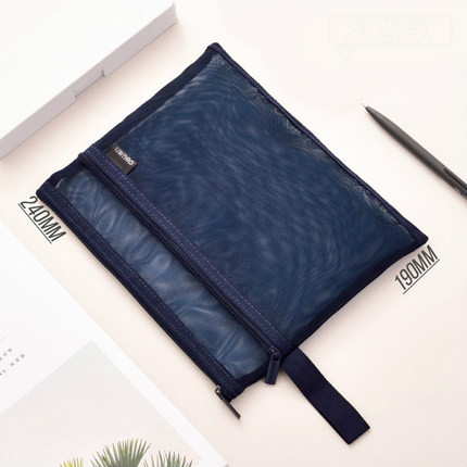 DELI Grid A4 Transparent File Bag Document Folder Zipper File Mesh A5 Paper Multi-layer Multi-layer Storage Portfolio Escolar: A2