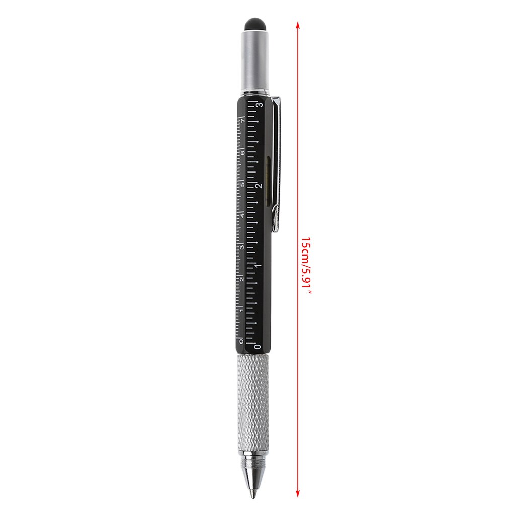 6 in 1 metal pen Multifunction Tool Ballpoint Pen Screwdriver Ruler Spirit Level