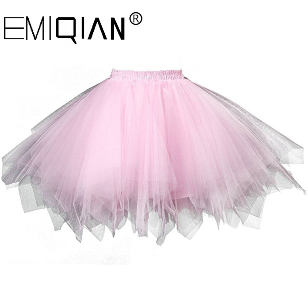 Korte Petticoat Tule Rokken Vrouwen Elastische Stretch Lagen Zomer Volwassen Tutu Rok Onderrok: Roze