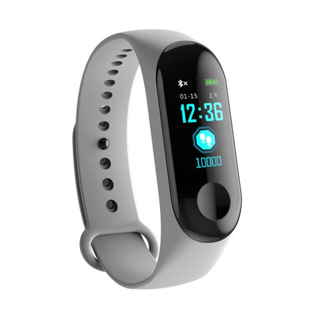 M3 più Intelligente Della Vigilanza Della Fascia di Fitness tracker Wristband Heart Rate Attività Schermo a Colori Articoli Elettronica Smart, Smartwatch, Bracciali Smart Fitness Vigilanza di Sport Del Braccialetto: Grey