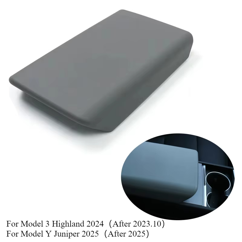 Cojín Accesorio Para Consola Central De Tesla Model 3 Y Model Y - Piel, Color Blanco, Ajustable