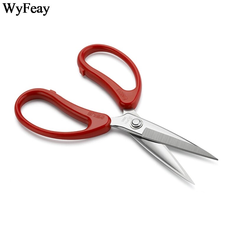 Stainless Steel Sewing Scissors Plastic Strong Civilian Shears Cutter Kitchen Embroidery Leather Fabric Household Scissors Tools
