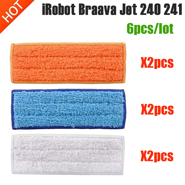 Zmywalne nakładki robić mopowania na mokro Nakładki na sucho Ściereczka robić iRobot Braava strumień 240 241 robot czyszczący Części zamienne Zestaw robić wymiany szmaty: zielone światło