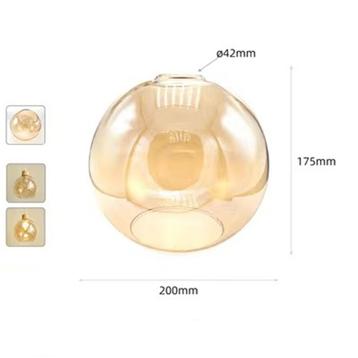 Vintage lampskärm med  e27 glas, ersättning för 42mm e26 diamanter, ananaslyktamönster, gult glasskydd för konsthängande belysning: Svart