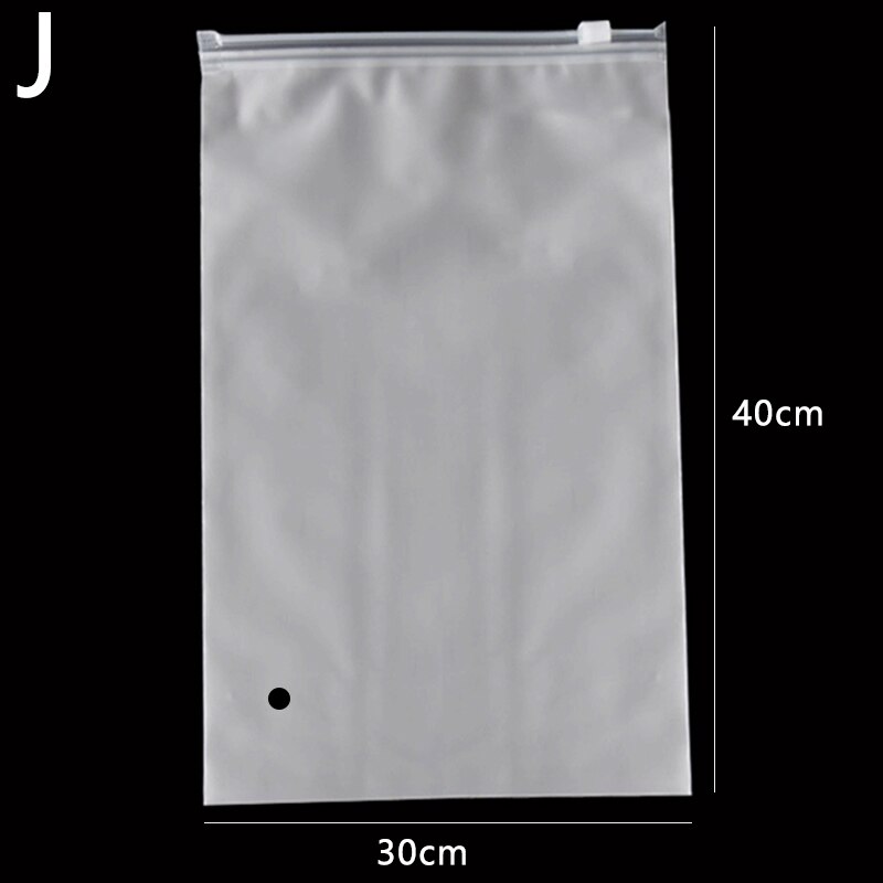 Lynlås taske mat plast pakkepose lynlås lås opbevaringspose taske t-shirts / tøj / sko / make up emballage taske arrangør: J