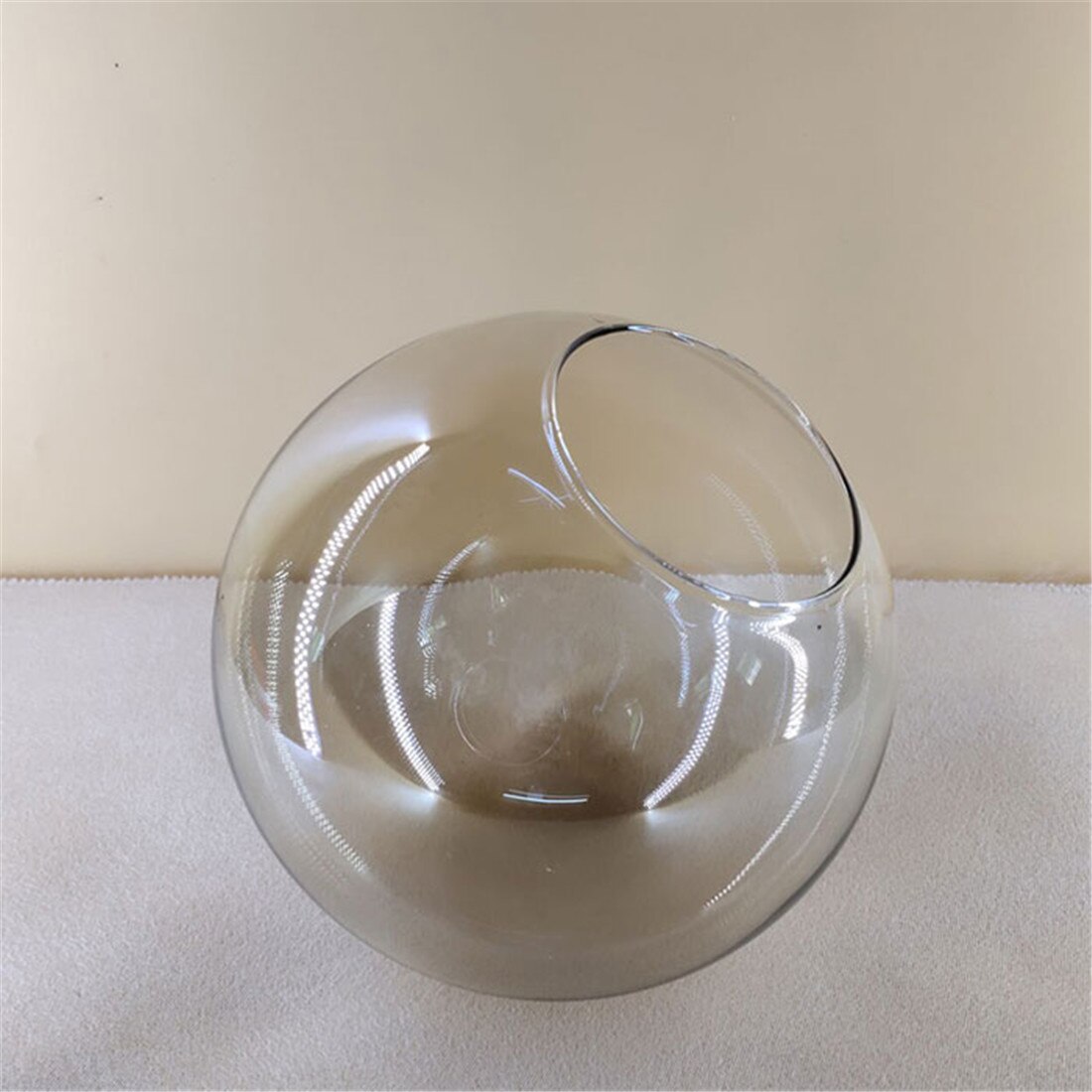 thumbnail image 2 of 25cm Spherical Globe - Round Smoke Glass Chrome Pendant Light 2 of 10