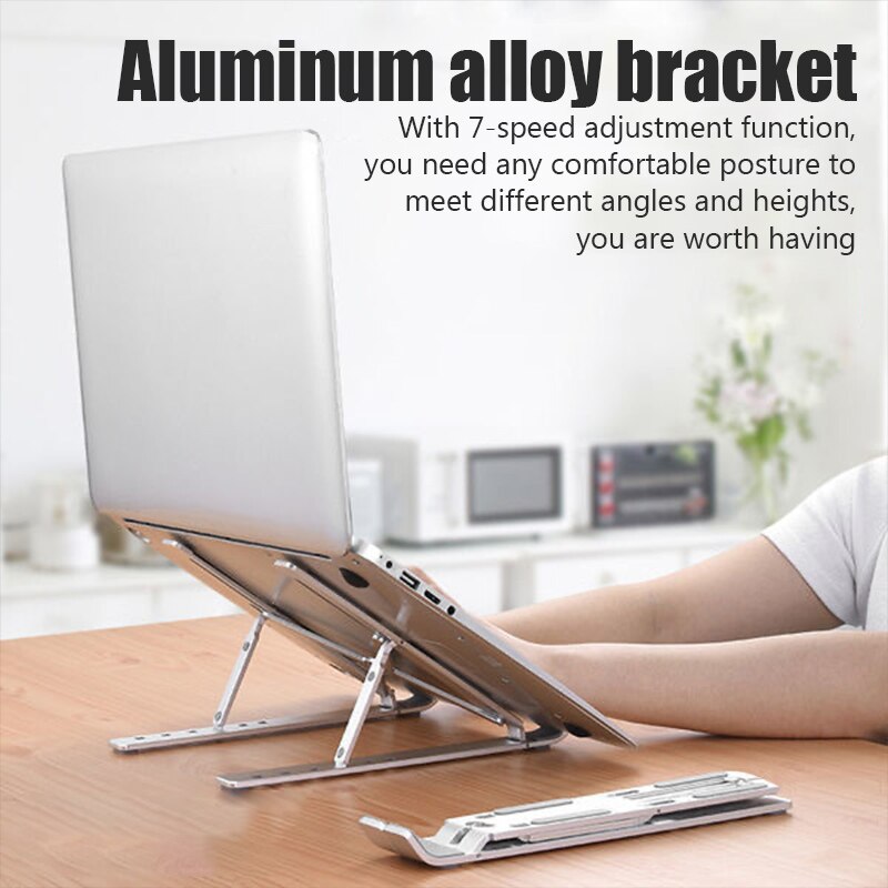 Adjustable laptop stand holder, portable laptop support, notebook stand for macbook pro, huawei lap desk cooling bracket riser