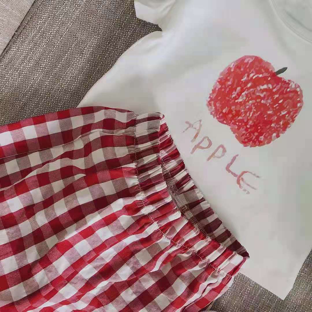 Ensemble de vêtements en coton pour bébés garçons et filles, 2 pièces, haut à manches courtes et Short, dessin animé, été 7424