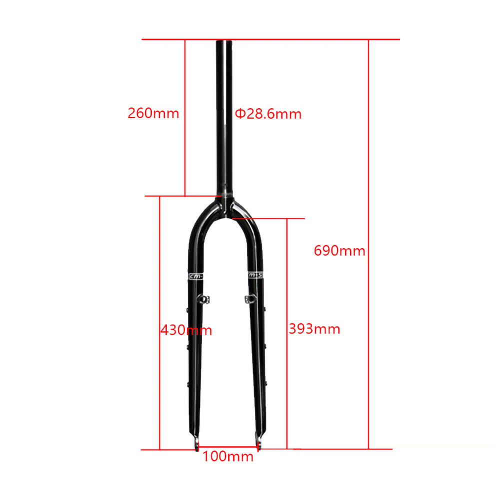 26/27.5er darkrock cm -5 cr- mo stål forgaffel 28.6mm skive- og v-bremser mtb stiv gaffel terrengsykkeldeler matt blank