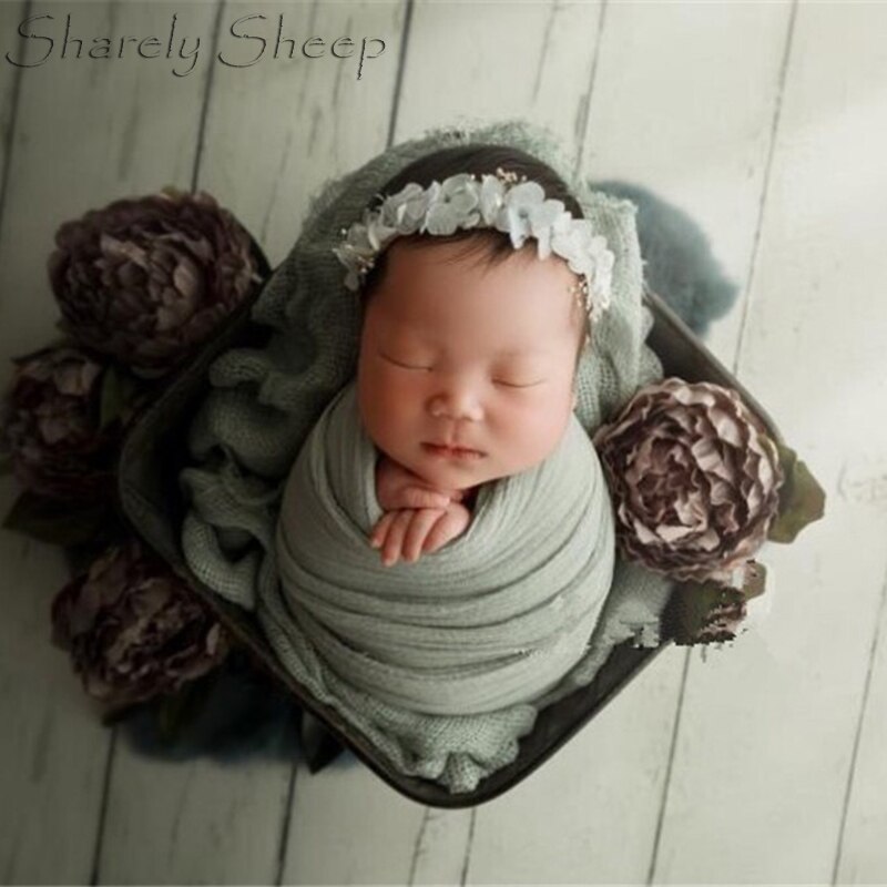Pasgeboren Fotografie Props Baby Meisje Jongen Fotoshoot Poseren Stretch Wrap Mand Filler bebe foto Deken Accessoires Props